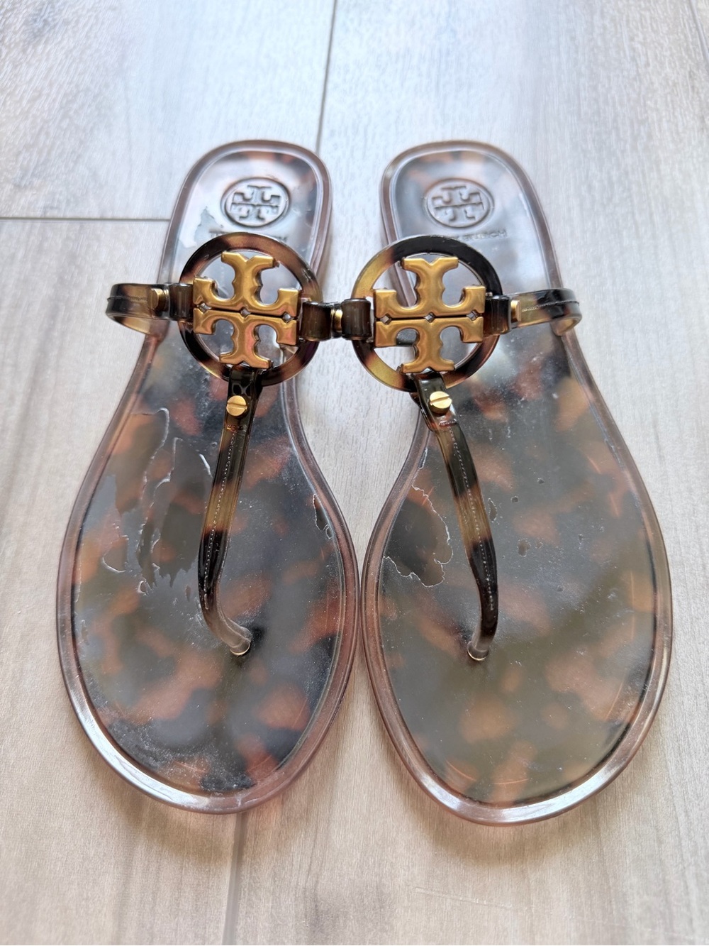 Tory Burch Tortoise Mini Miller Jelly Sandals